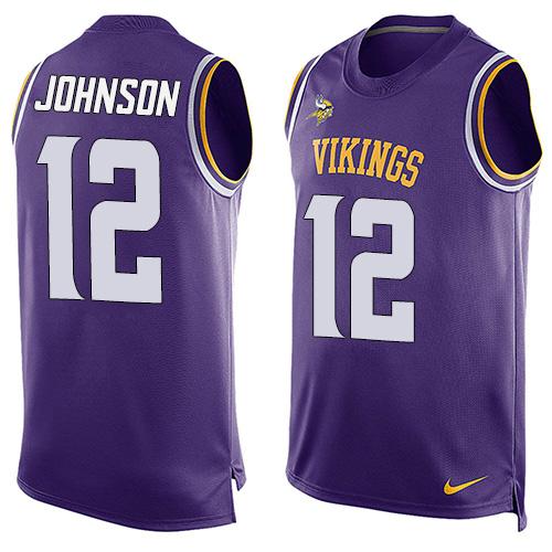  Vikings #12 Charles Johnson Purple Team Color Men's Stitched NFL Limited Tank Top Jersey